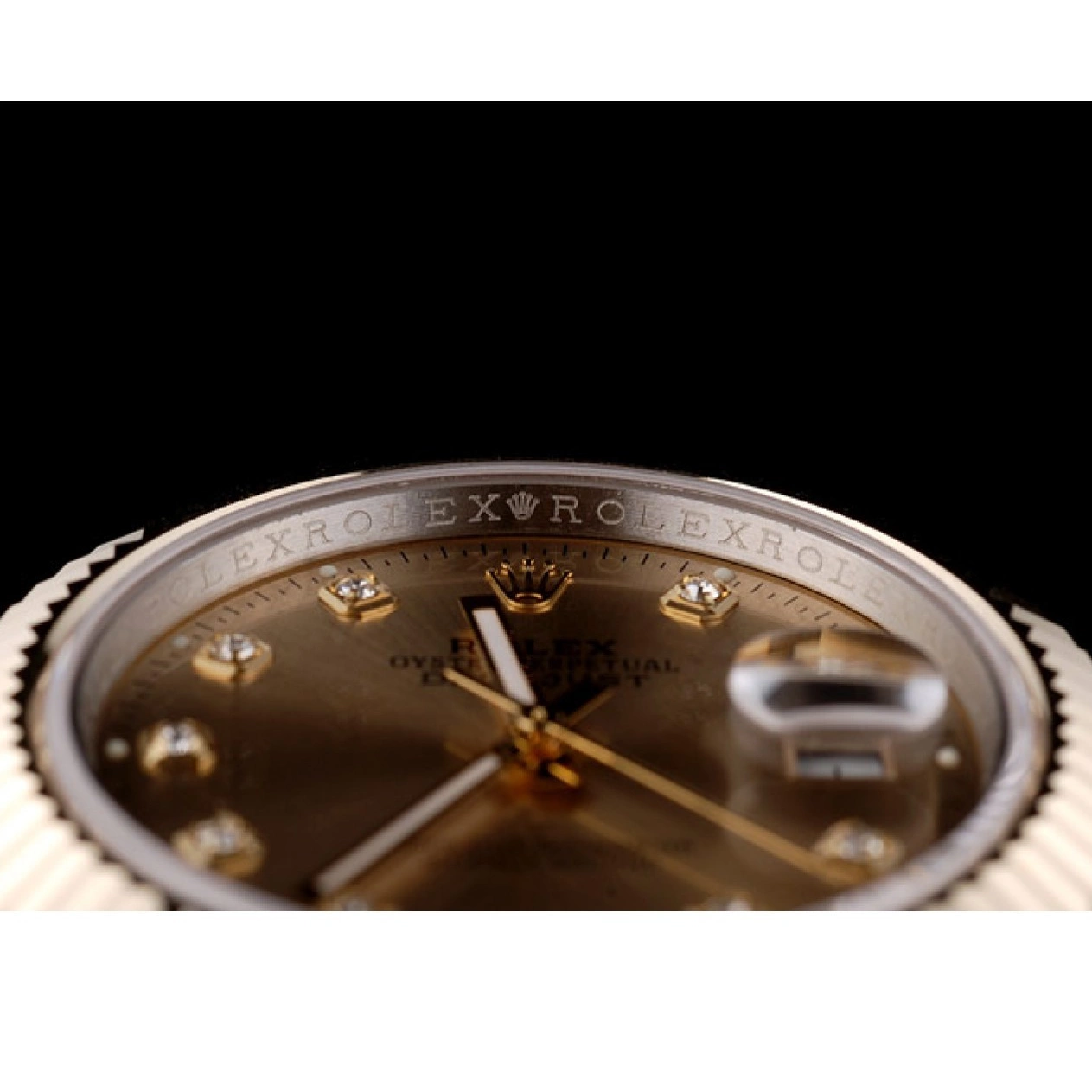 AAA Replica Watches Gold Steel 41978 Rolex Ribbed Goldish DateJust Dial Stainless Bezel 0608